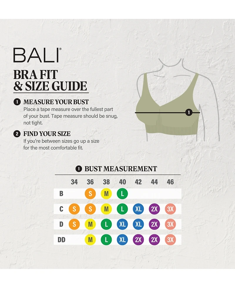 Bali Women's Comfort Revolution Modern Seamless Bralette Dfmsbr