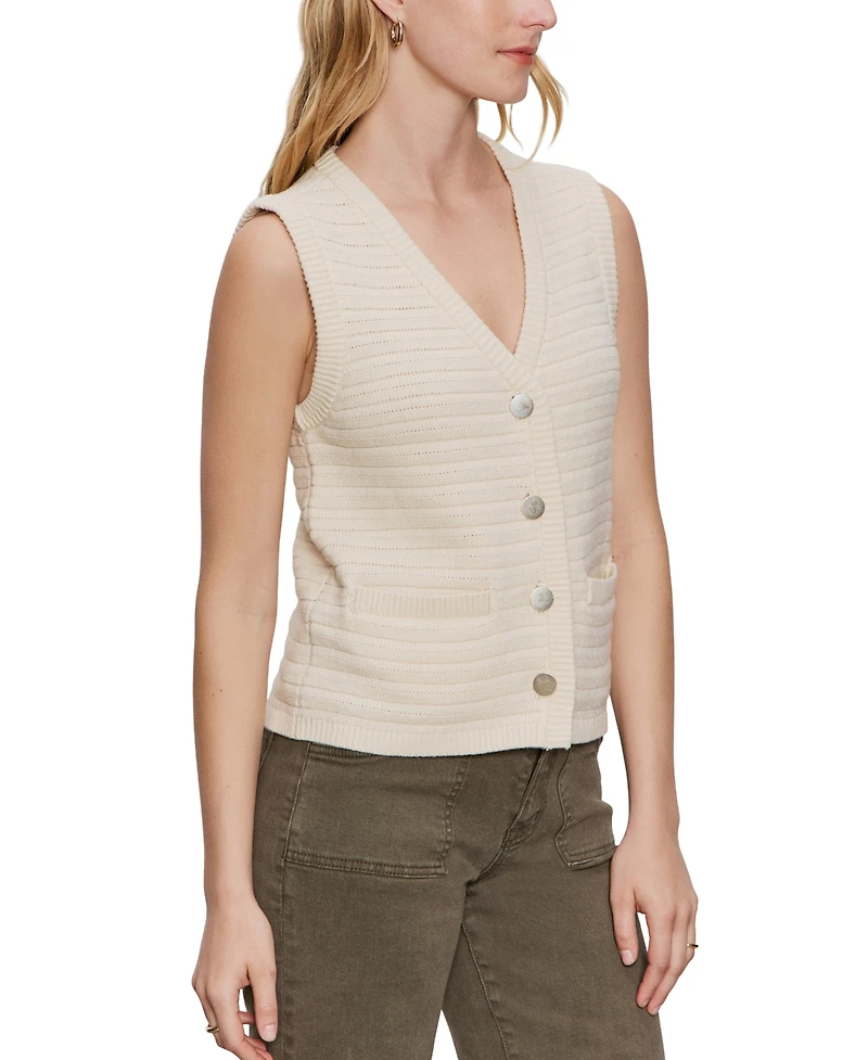 Sanctuary Women's Textured Button-Front Sweater Vest