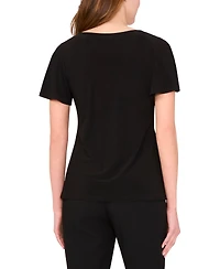 Msk Women's V-Neck Short-Sleeve Top