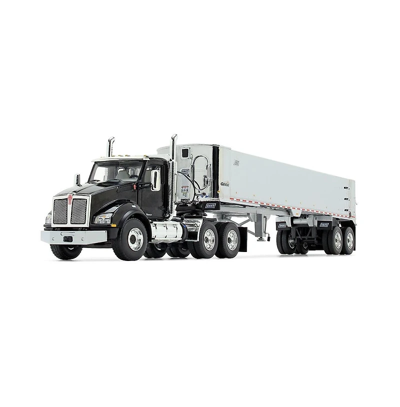 1/50 Kenworth T880, Black And Chrome, With East Genesis End Dump Trailer By First Gear