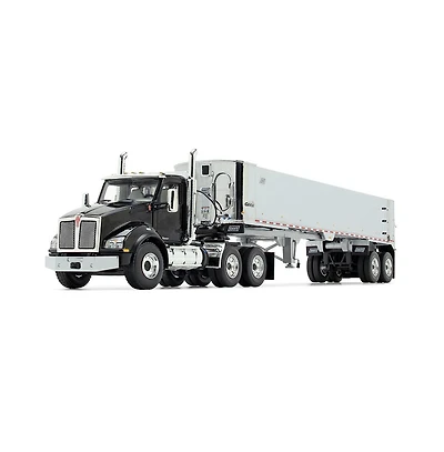 1/50 Kenworth T880, Black And Chrome, With East Genesis End Dump Trailer By First Gear
