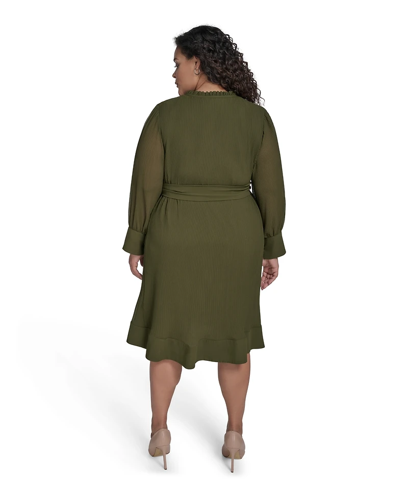 Eliza J Plus Pleated Chiffon Dress