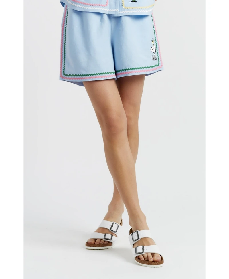 Chinti & Parker Women's Linen-Cotton Peanuts Vacation Shorts