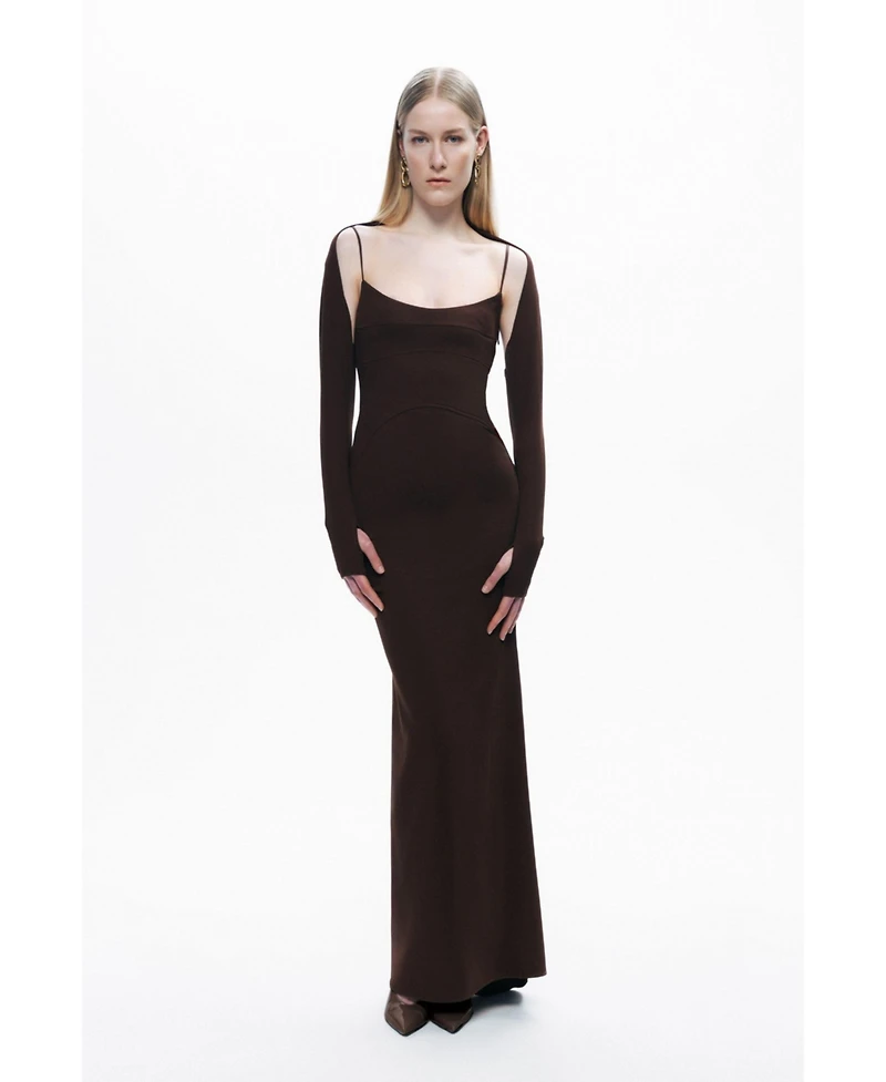 Nocturne Women's Maxi Dress with Glove Accessory
