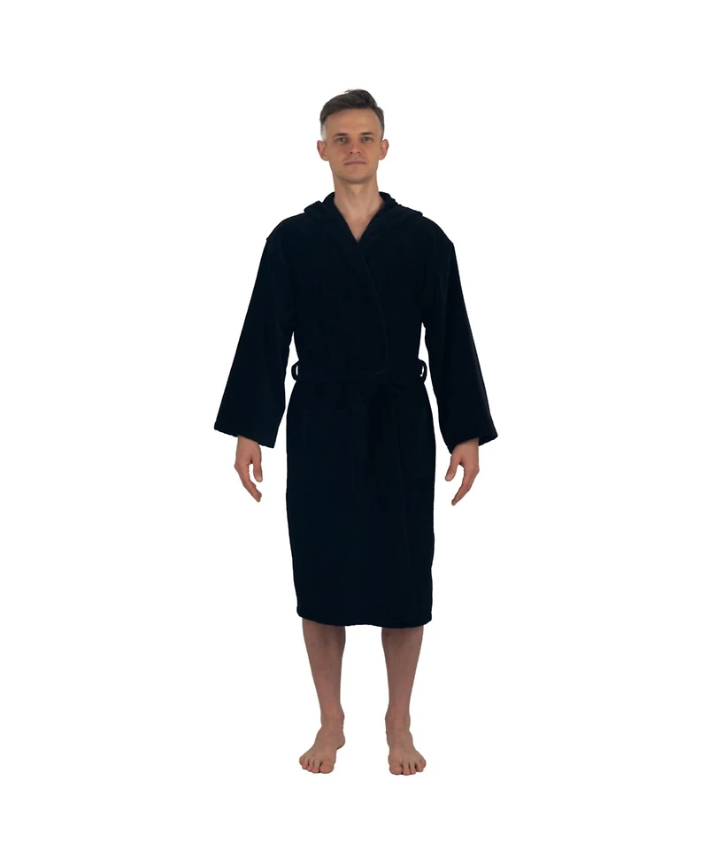 Alpine Swiss Men's Dane Hooded Bathrobe Cotton Terry Cloth Luxury Hotel Spa Robe