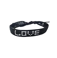 Black & White Love Beaded Bracelet – Handmade with Purpose