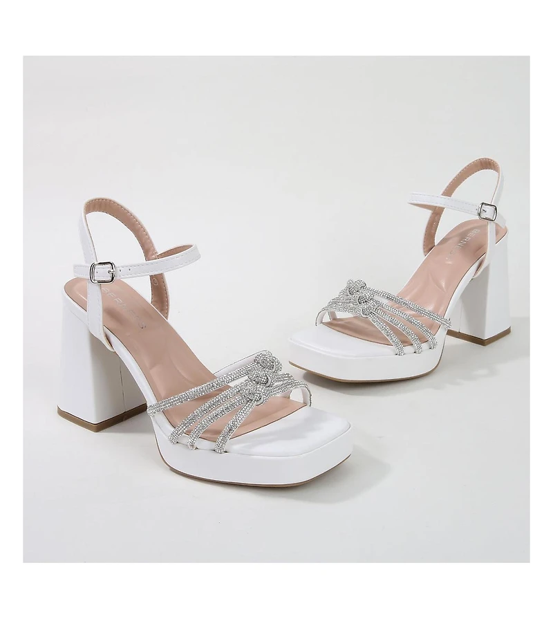 Amar Knotted Rhinestone Platform Heels