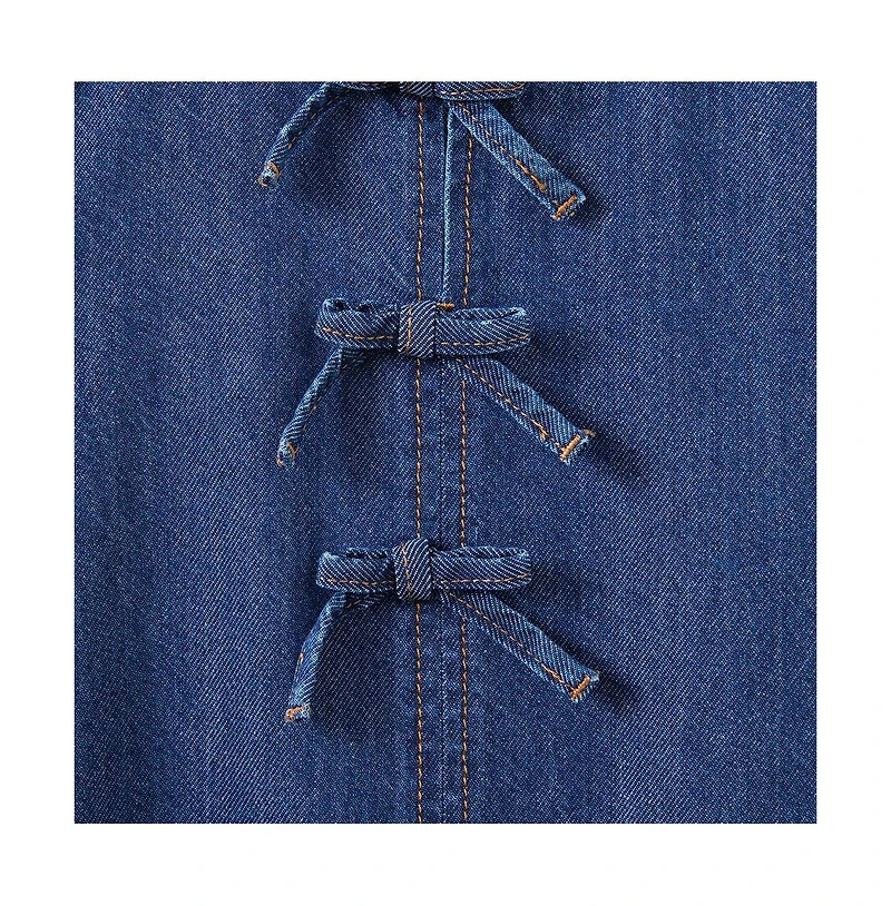 Cotton On Little Girls Betty Bow Front Denim Dress