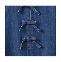 Cotton On Little Girls Betty Bow Front Denim Dress