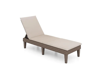 Patio Lounge Outdoor Recliner Chair with Cushion 3-Position Adjustable Backrest