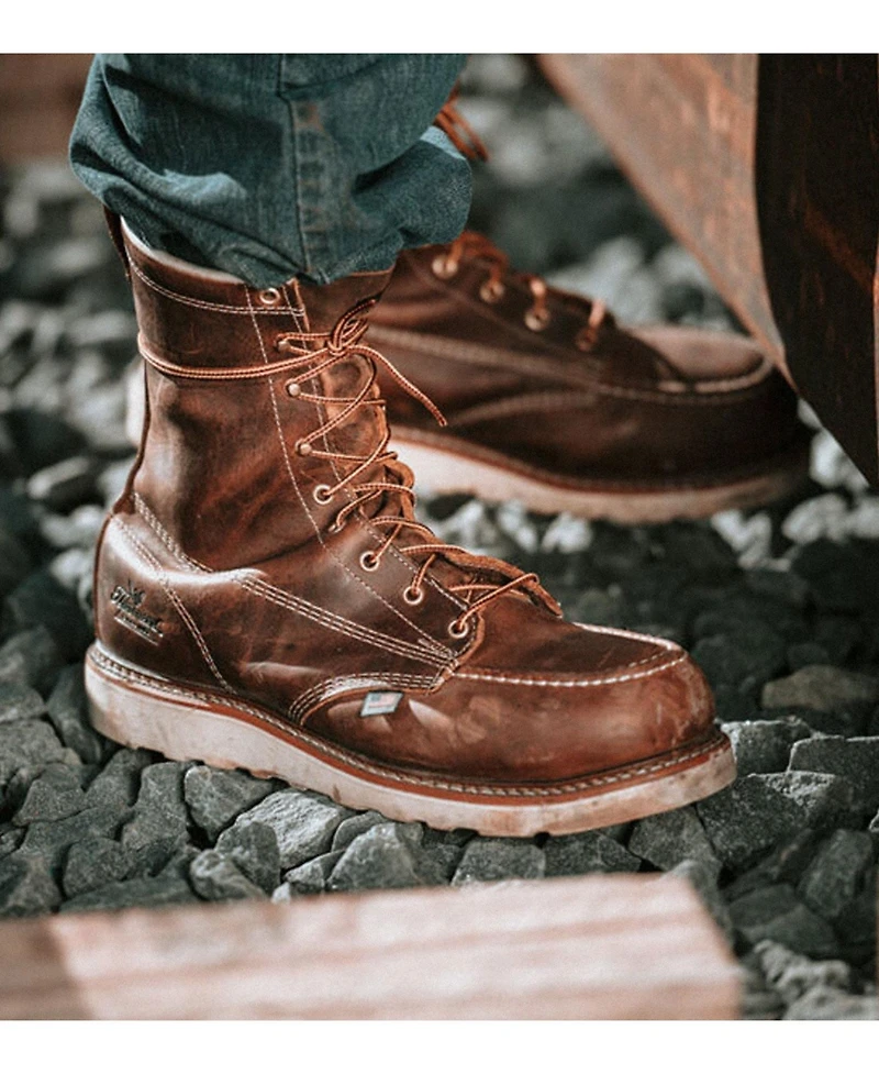 Thorogood Men's American Heritage 8" Toe Safety Work Boots for Men