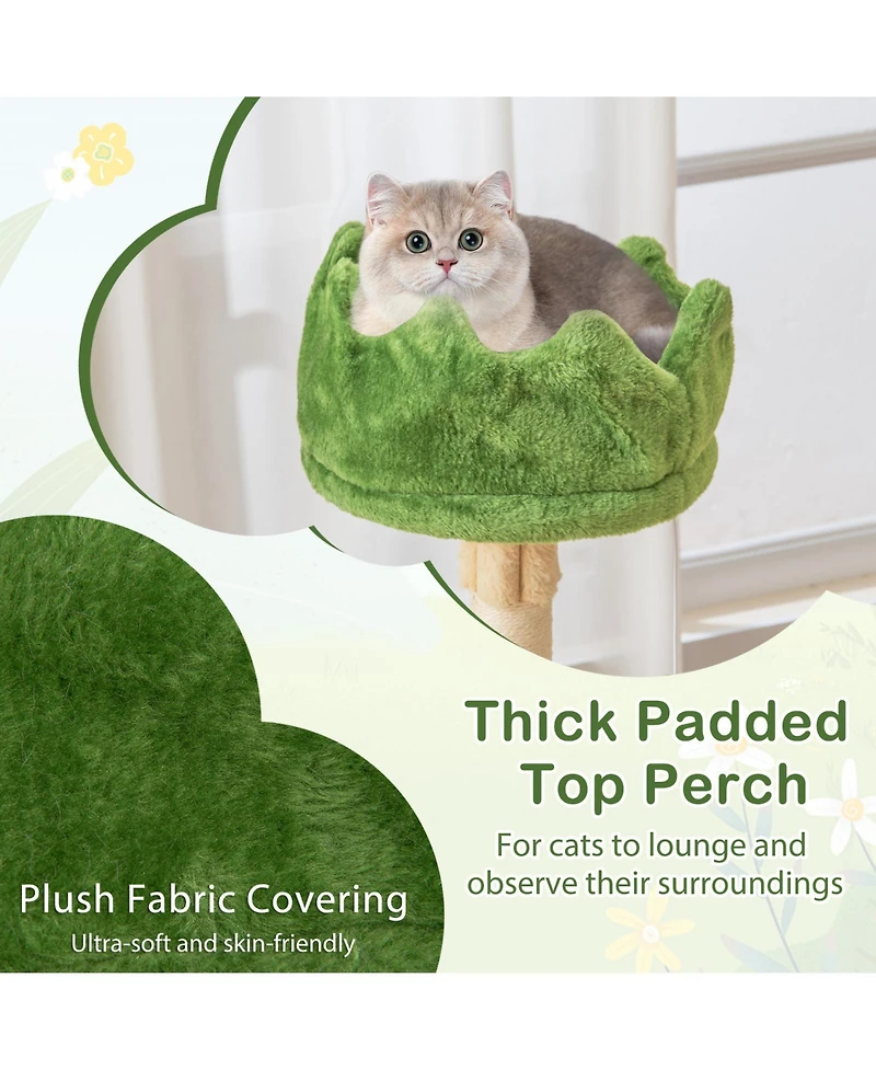 Multi-Level Aesthetic Stripped Kitten Tower with 2 Condos