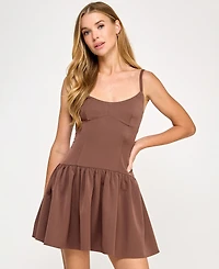 Seni & Cade Juniors' Drop-Waist Sleeveless Fit Flare Dress