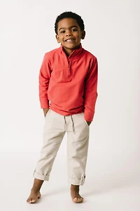 Hope & Henry Boys Organic Long Sleeve French Terry Half-Zip Pullover