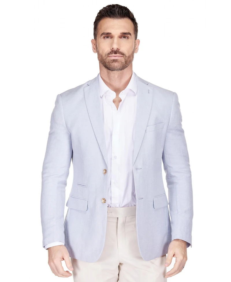 Gino Vitale Men's Slim Fit Linen-Blend Blazer