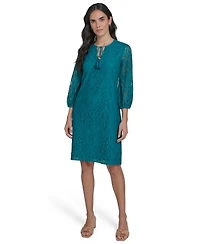 Jessica Howard Petite 3/4-Sleeve Lace Shift Dress