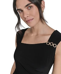 Jessica Howard Petite Sleeveless Asymmetric Sheath Dress