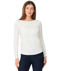 Melissa Paige Women's Petite Boat Neck Long-Sleeve Sweater