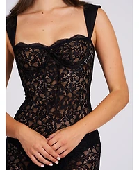 Miss Circle Women's Veronica Black Lace Maxi Dress