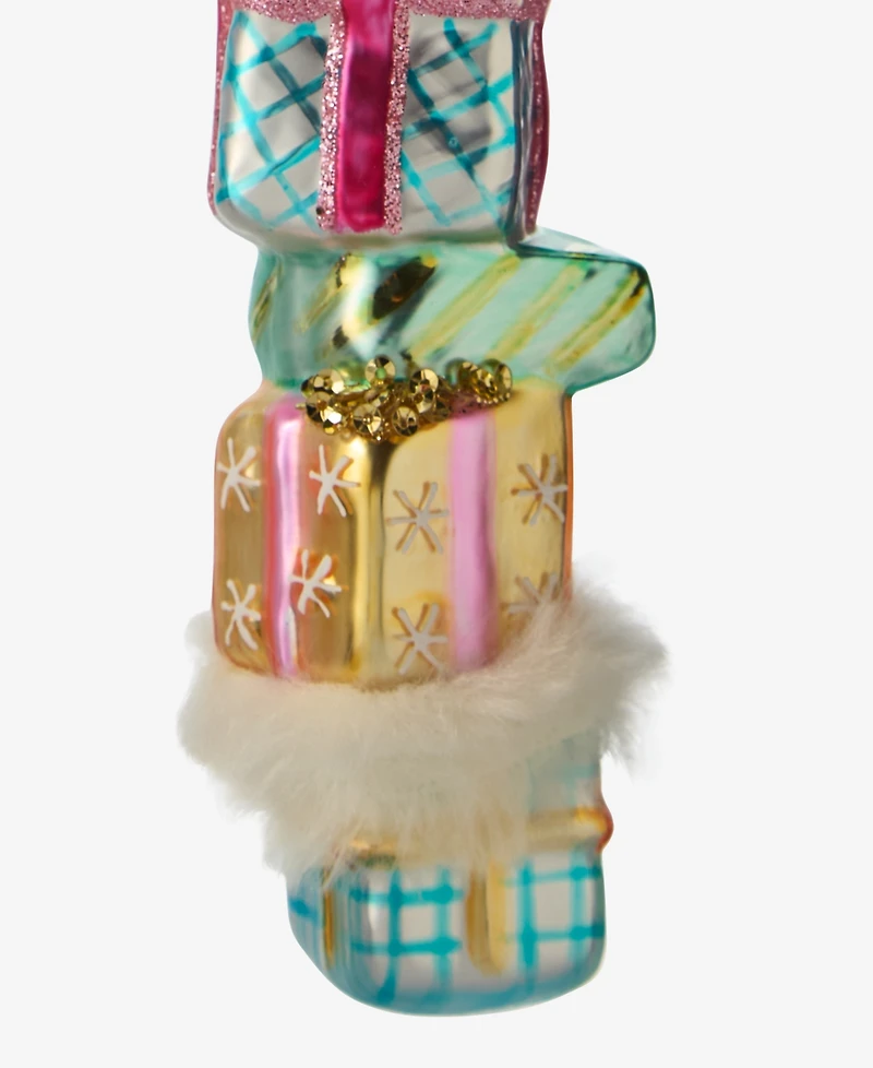 Holiday Lane Pastel Shine Rainbow Gift Box Stack Ornament, Macy's Exclusive