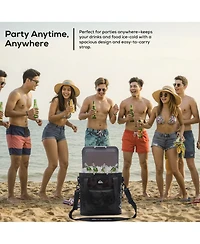 Quiksilver Coastal Collection 48-72H 5 Layer Insulated Zipperless Box Cooler with Adjustable Strap and Air Sealed Lid