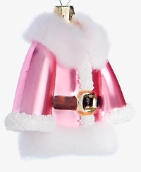 Holiday Lane Pastel Shine Glass Pink Santa Suit Ornament, Macy's Exclusive