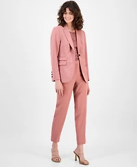 Anne Klein Women's Triple-Pocket Single-Button Stretch Twill Jacket