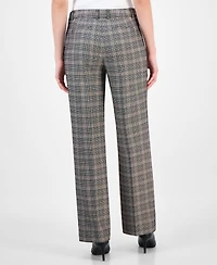Anne Klein Women's Plaid Wide-Leg Mid-Rise Pants