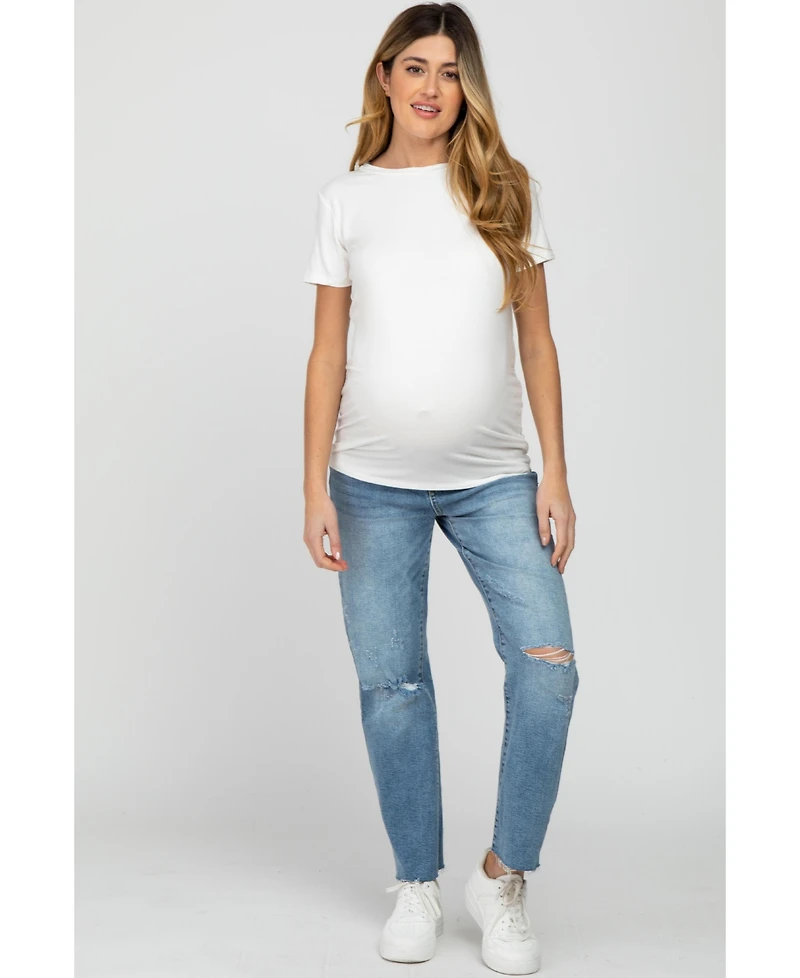 Pinkblush Maternity Blue Basic Short Sleeve Top