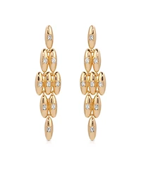 Ettika Oval Dome Baguette Diamond Shape Dangle Earrings