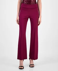Anne Klein Women's Solid Wide-Leg Pull-On Compression Pants