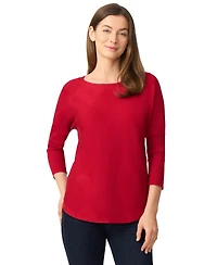 Melissa Paige Petite Diamond-Knit Dolman-Sleeve Sweater