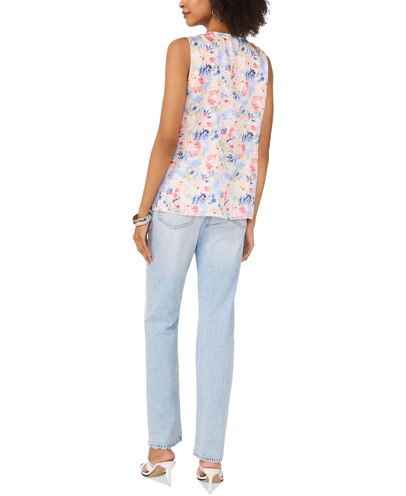 Vince Camuto Women's Floral-Print Ruffled Sleeveless Top