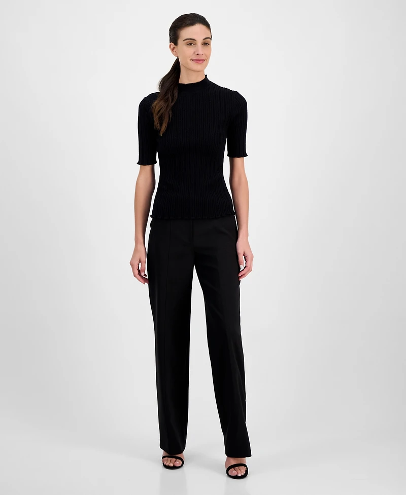 Anne Klein Women's Cable-Knit Short-Sleeve Sweater