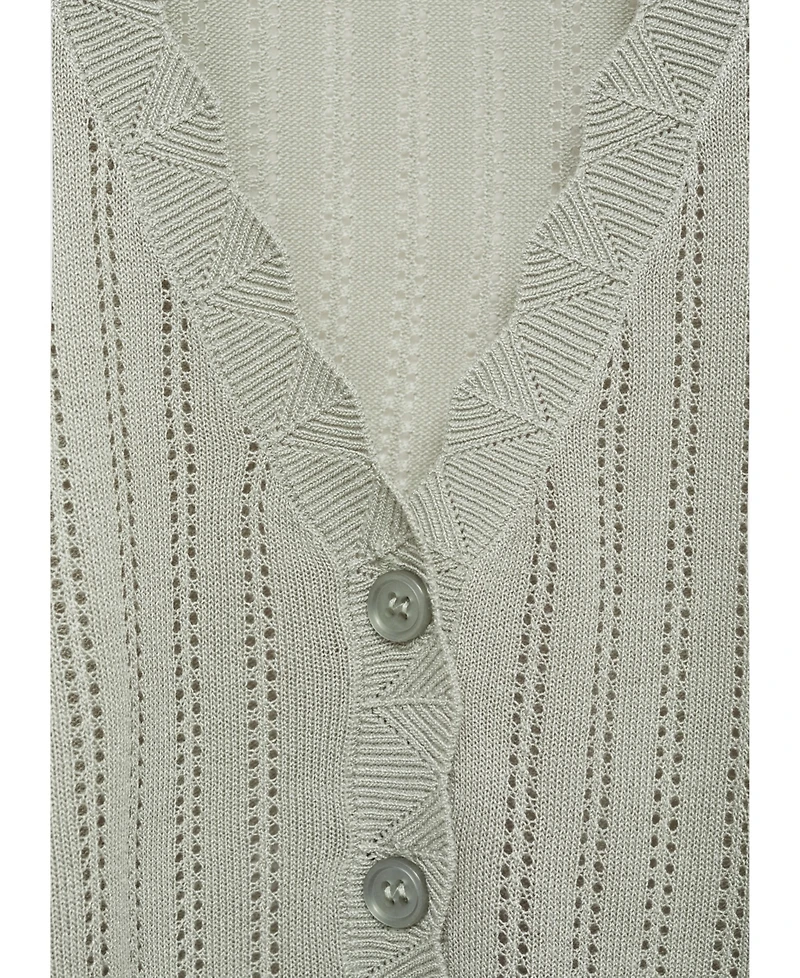 Mango Women's Openwork Detail Pajama Cardigan