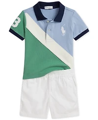 Polo Ralph Lauren Baby Boys Mesh Shirt & Twill Short Set