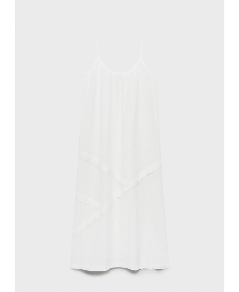 Mango Women's Cotton Spaghetti Strap Nightgown