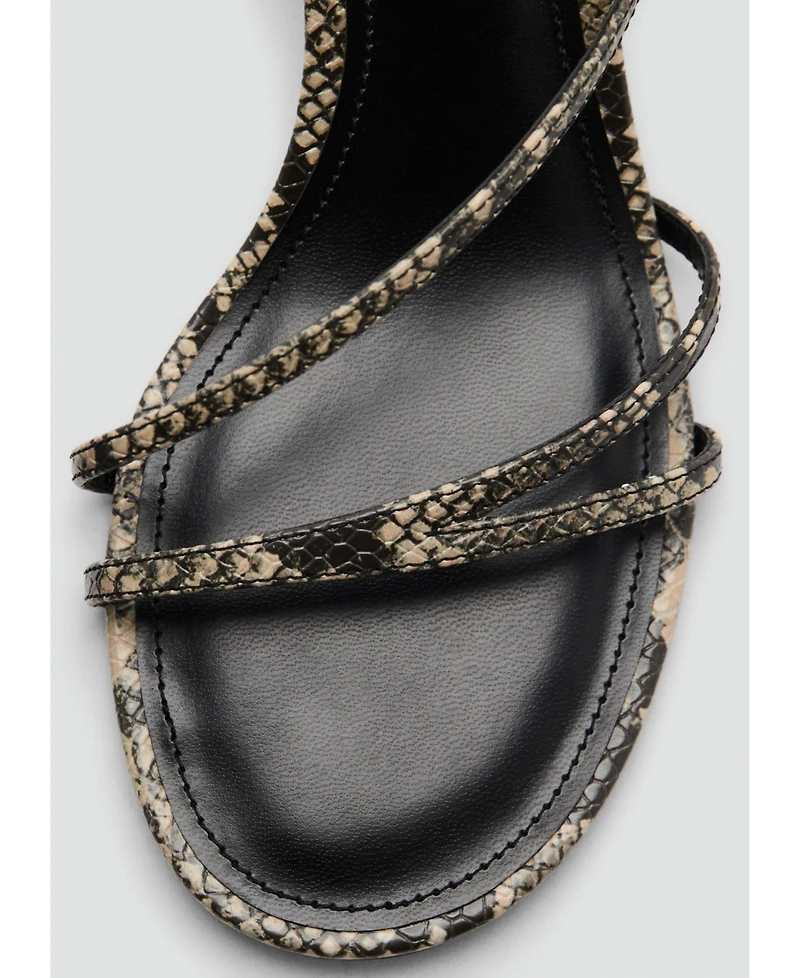 Mango Women's Animal Print Strap Heel Sandals