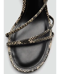 Mango Women's Animal Print Strap Heel Sandals