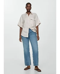 Mango Women's Pocket Linen Shirt