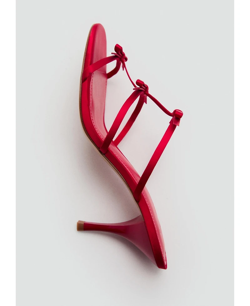 Mango Women's Strappy Heeled Bow Sandals
