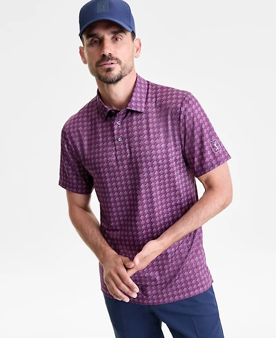 Pga Tour Men's All-Over Geometrical Polo Shirt