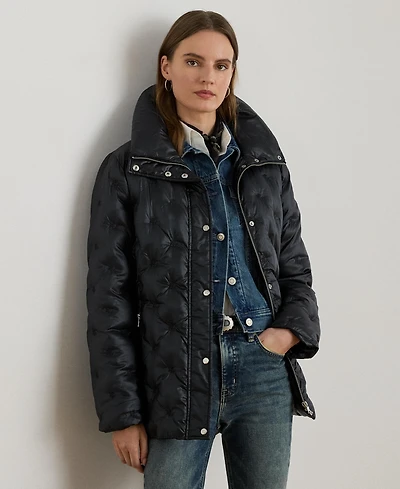 Lauren Ralph Women's Embroidered Puffer Coat
