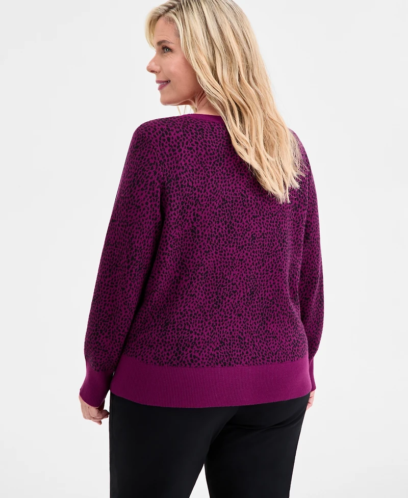 Jm Collection Plus V-Neck Button-Front Cardigan, Macy's Exclusive
