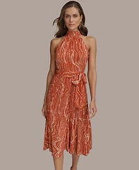 Donna Karan New York Women's Halter Chiffon A-Line Dress