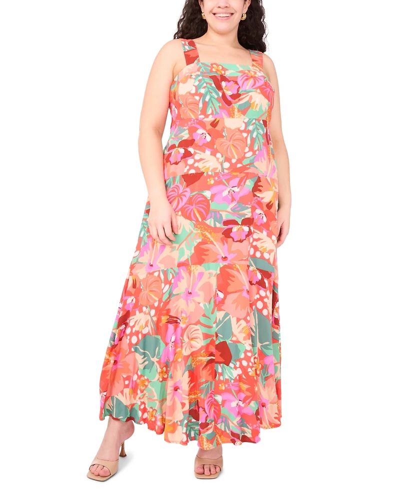 Msk Plus Printed Challis Sleeveless Maxi Dress