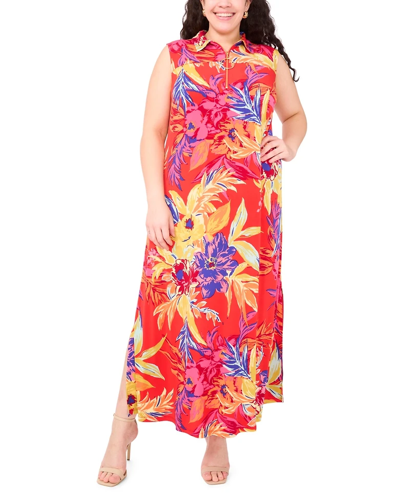 Msk Plus Printed Jersey Sleeveless Maxi Dress