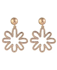 Laundry by Shelli Segal Gold Tone Cutout Flower Drop Earrings