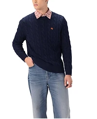 Members Only Men's Crew Neck Cable Knit Sweater