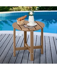 Set of 2 Round Weather-Resistant Adirondack Side Tables